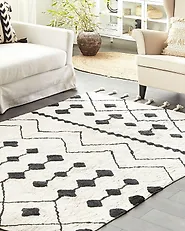 Tappeto KHEMISSET Bianco sporco 160 x 230 cm Cotone_1178964