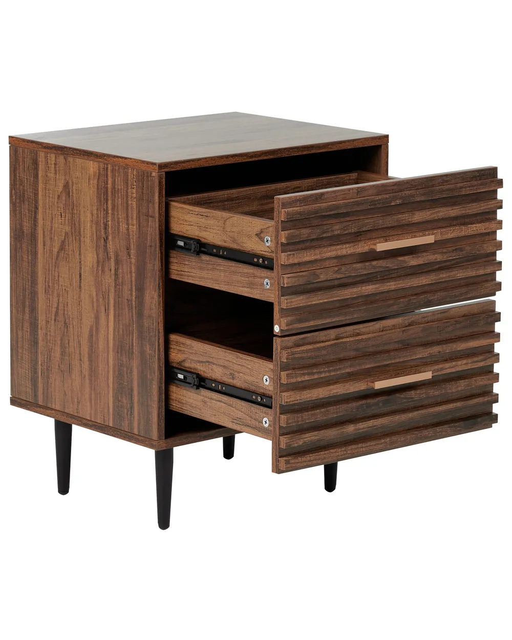 Comodino 2 cassetti KEITH Marrone scuro_946574