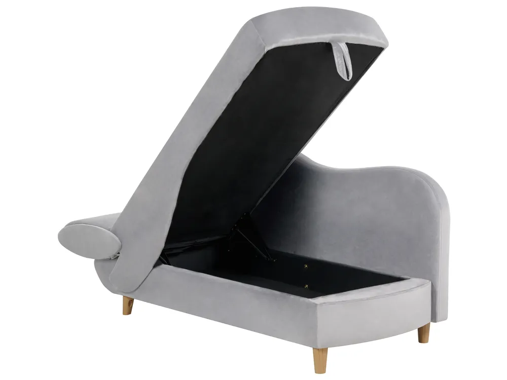 Left-Hand Chaise Longue MERI with Storage Velvet Light Grey_903547