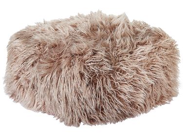 Faux Fur Pouffe Taupe MUKKI