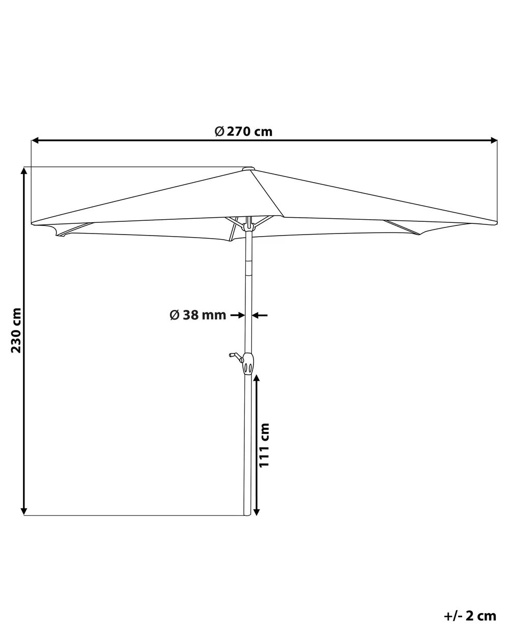 Market Parasol 270 cm VARESE Dark Grey_741003