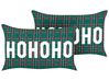 Lot de 2 coussins décoratifs JOYCANDY 30 x 50 cm Vert Motif de Noël