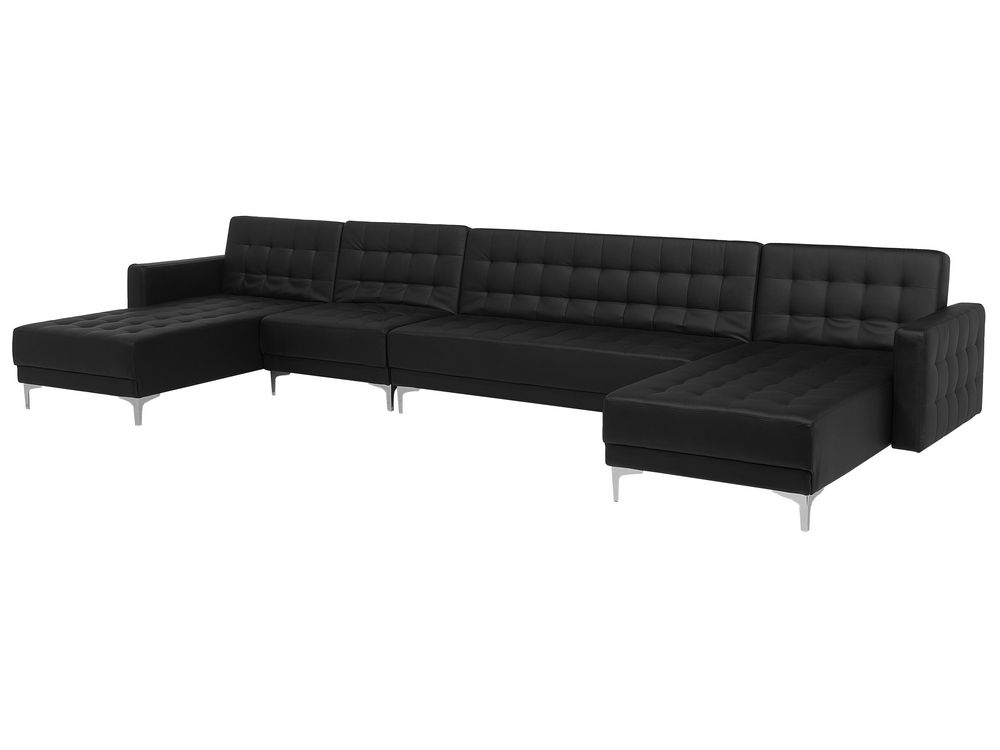 Black couch ottoman discount