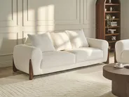 Set da salotto 6 posti VINLIDEN Bouclé Bianco_1048411