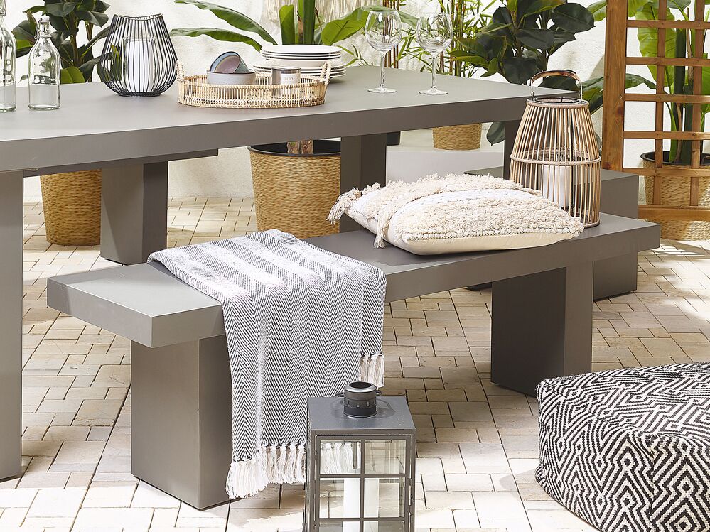 Concrete Outdoor Bench Grey 150 x 40 cm TARANTO Beliani