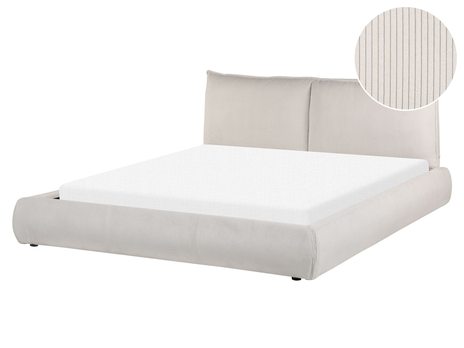 Manšestrová postel 160 x 200 cm béžová VINAY_879943