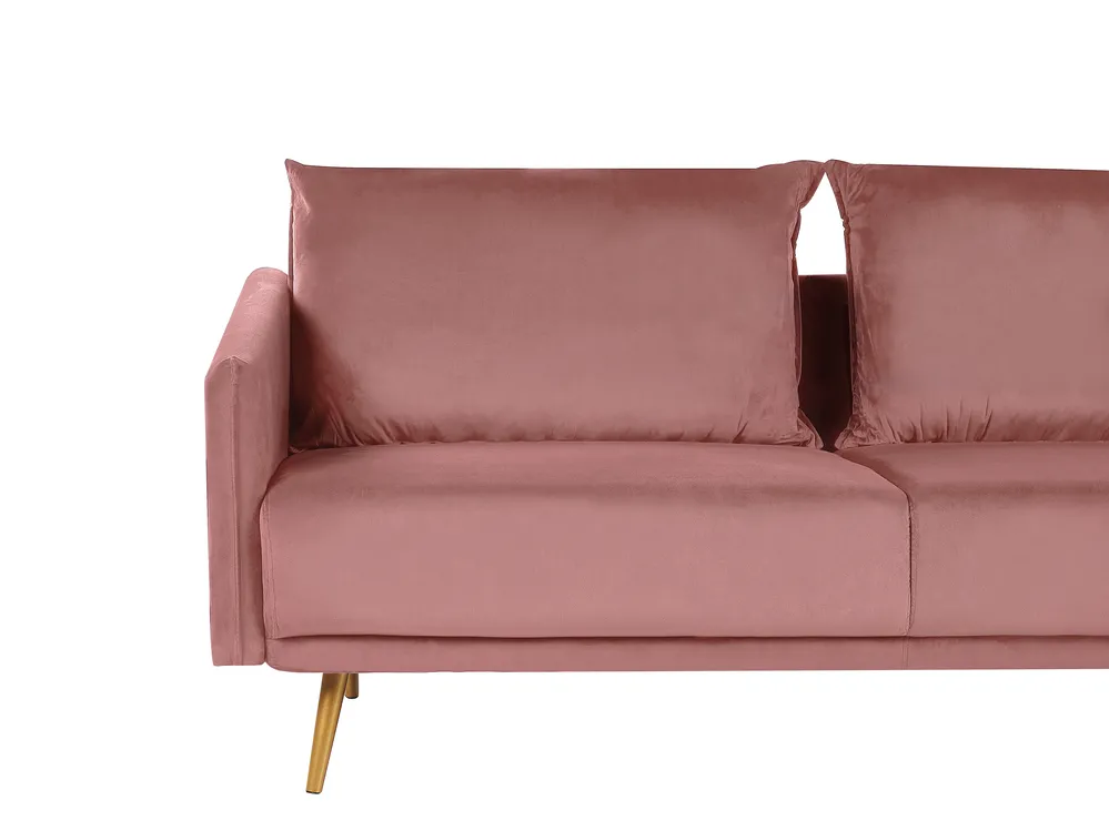 Divano 3 posti MAURA Velluto Rosa_789472