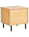 1 Drawer Bedside Table Light Wood NIKEA_874856