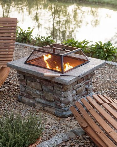 Rectangle Fire Pit Grey KELUD