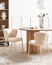 Set di 2 sedie da pranzo MINA II Bouclé Beige chiaro_954454