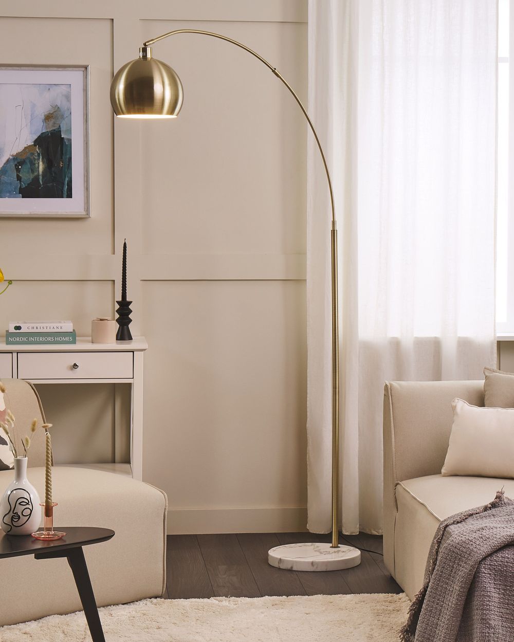 Candeeiro de pé PAROO Metal Latão | Beliani.pt