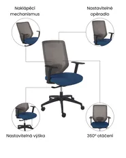 Kancelářská židle VIRTUOSO Modrá_1073400