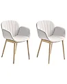 Conjunto de 2 sillas de comedor ALICE Tela Gris claro