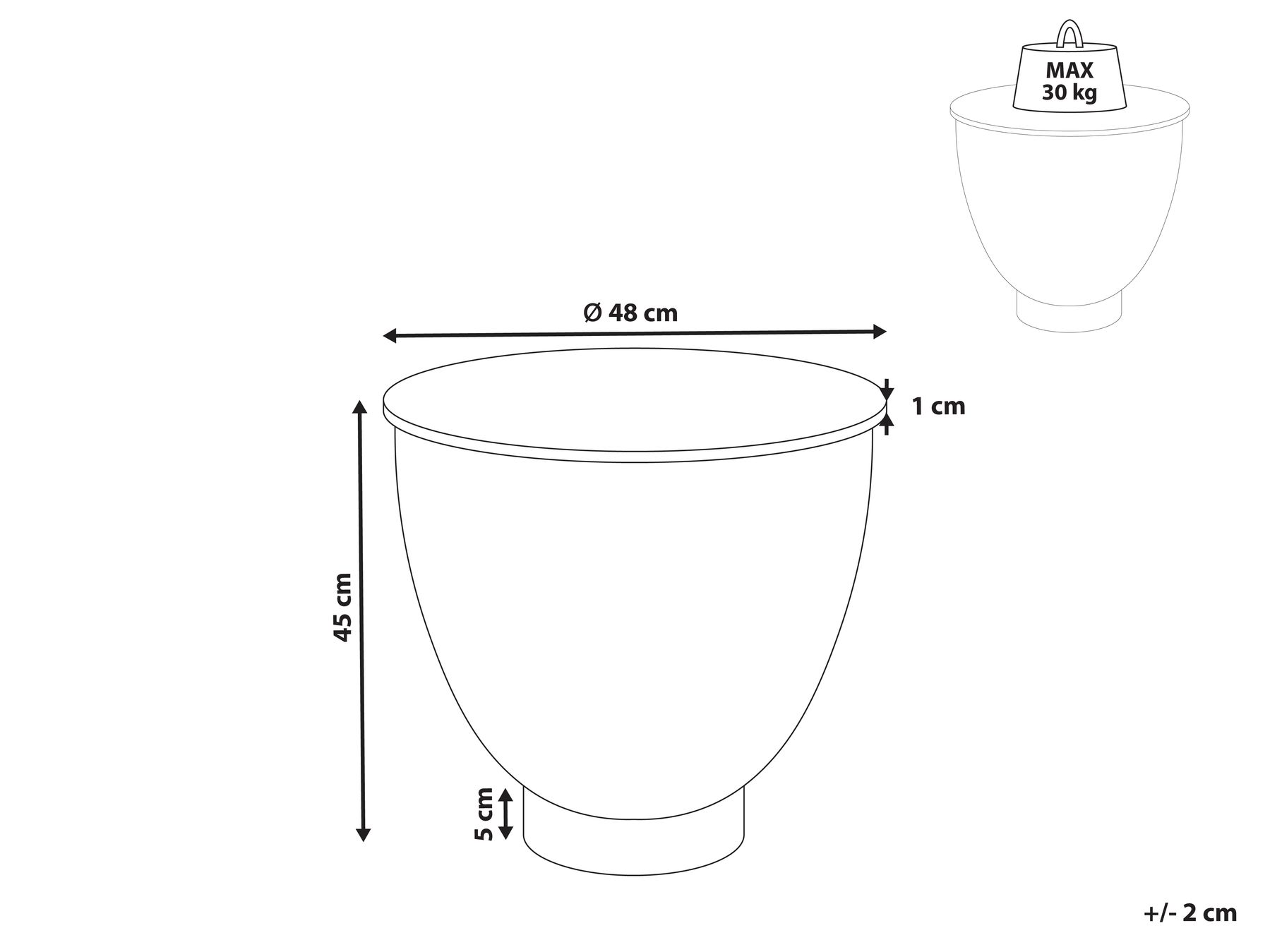 Ceramic Side Table with Storage Black NADINE_966021