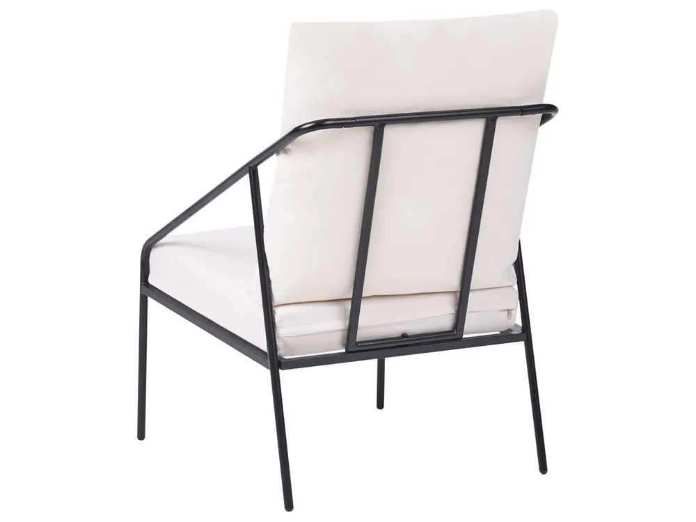 Garden Lounge Set with Table 4 Seater USTICA Metal Black_1037384