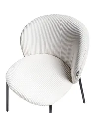 Set of 2 Dining Chairs MILES Corduroy Off-White_963402
