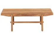 Garden Bench with Cushion GIAVENO 135 cm Acacia Wood Off-White_989057