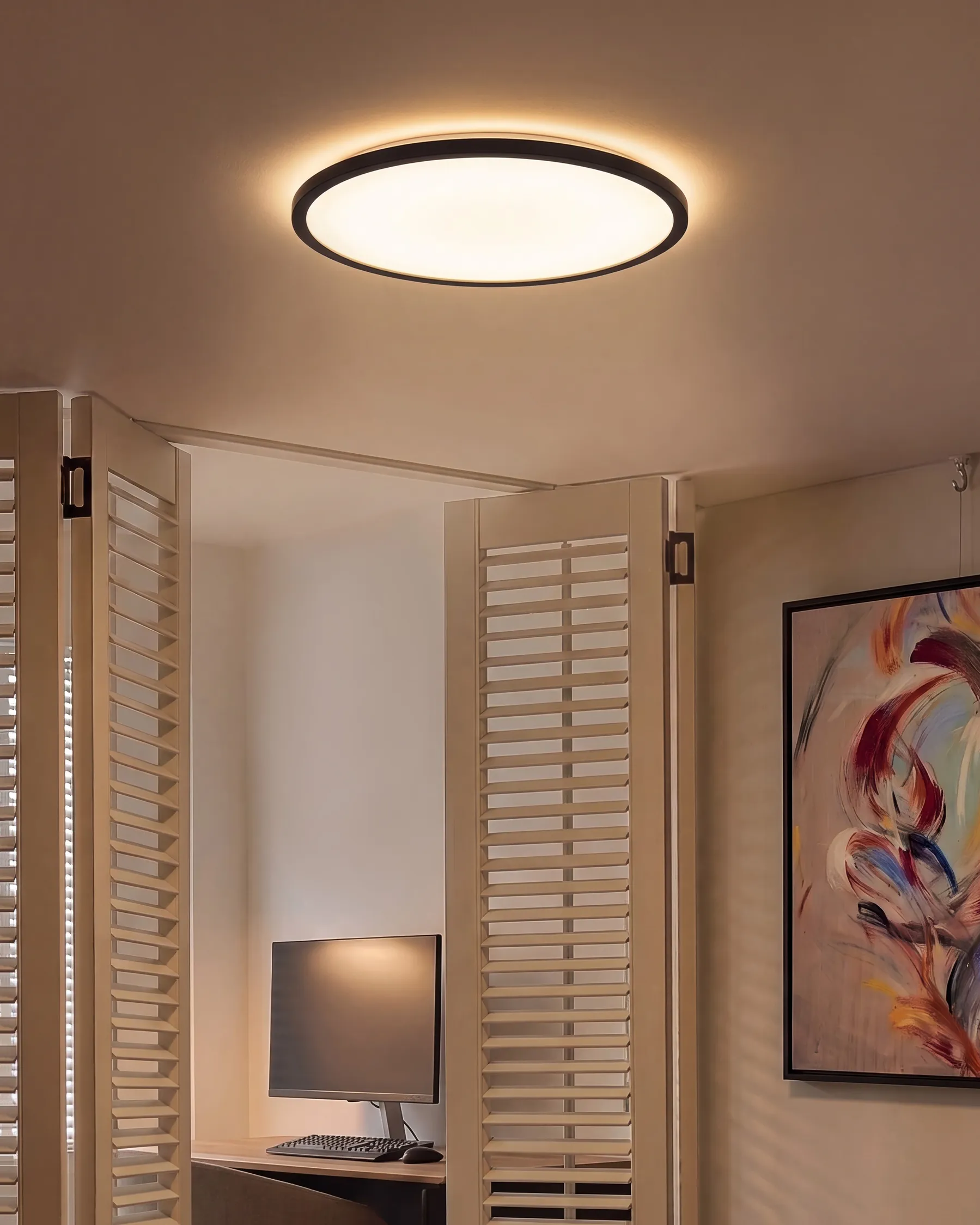 LED Ceiling Lamp VELORA with Remote with Dimmer Black_1131025