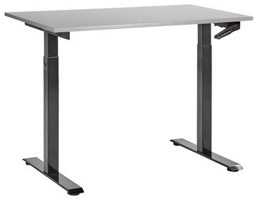 Fekete és szürke manuálisan állítható íróasztal 120 x 72 cm DESTINES