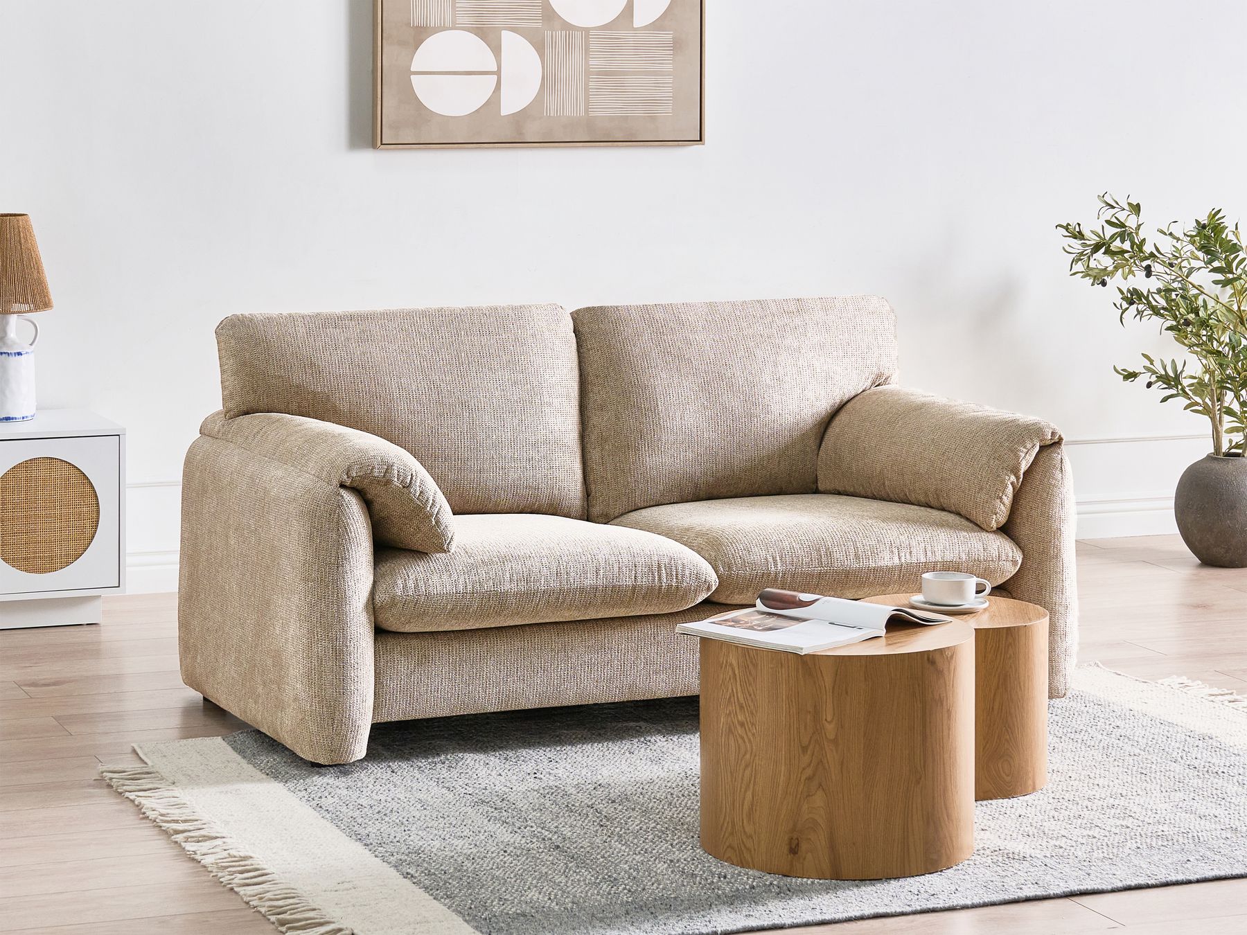 Sofa 2-osobowa beżowoszara GETA_1002361