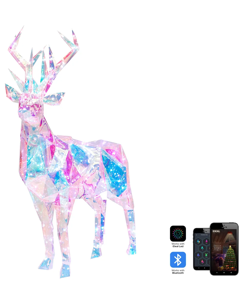 Decorazione per esterni Smart LED con App POLARIS 90 cm Renna Multicolore