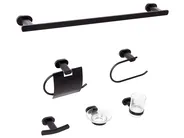 6-Piece Bathroom Hardware Set TOCOPILLA with Towel Bars and Hooks Black_989763