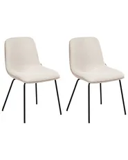 Set of 2 Dining Chairs LORIDA Fabric Beige_999000