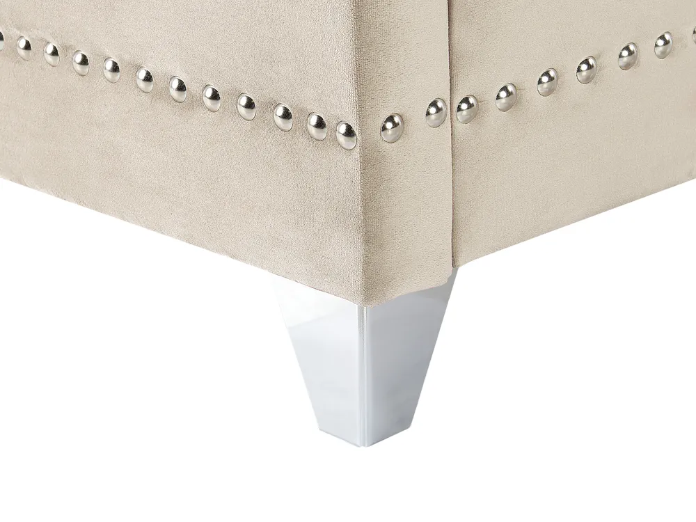 Bed Velvet AYETTE 140 x 200 cm (EU Double) Beige_832208