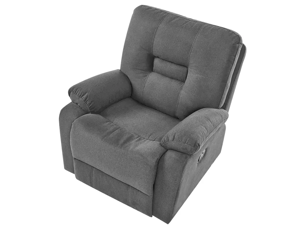 Manual Recliner Living Room Set 4 Seater BERGEN Fabric Graphite Grey_1064710