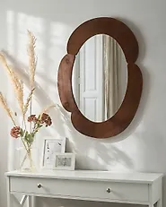 Wall Mirror ALVENA 60 cm 80 cm Dark Brown_1174584