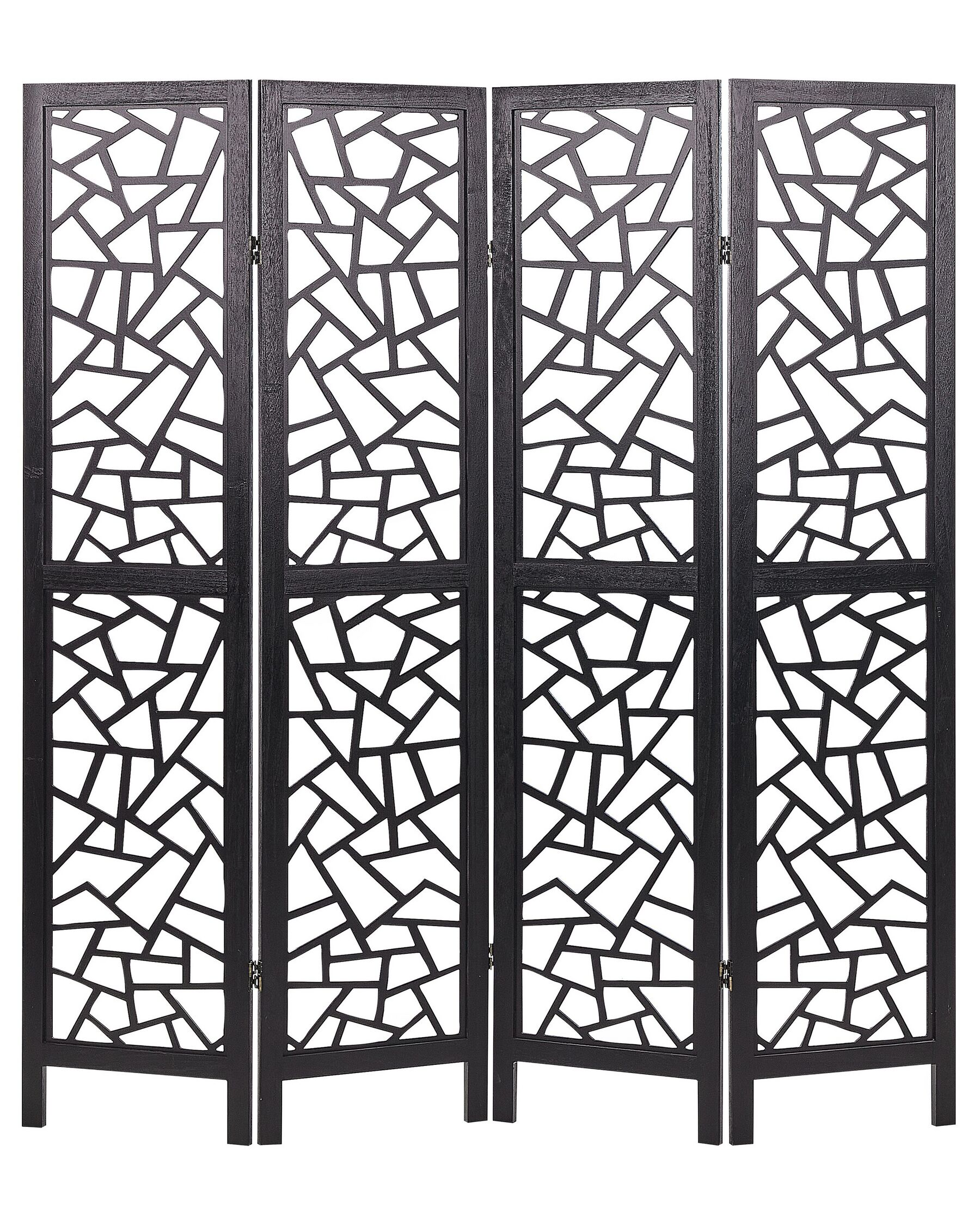 Wooden Folding 4 Panel Room Divider 170 x 163 cm Black PIANLARGO_874012
