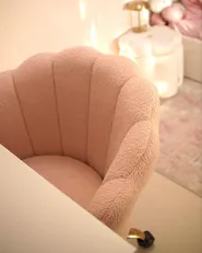 Chaise de bureau MONTICELLO Bouclé Rose pastel_1156402