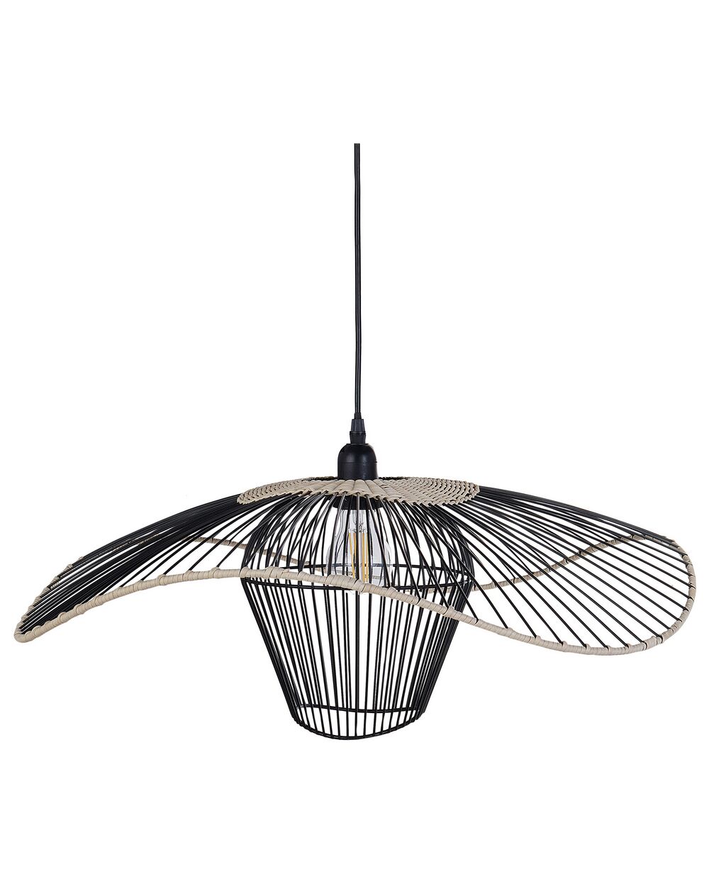 Lampadario LUNGA Metallo Nero