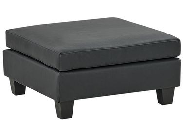 Faux Leather Ottoman Black UNSTAD