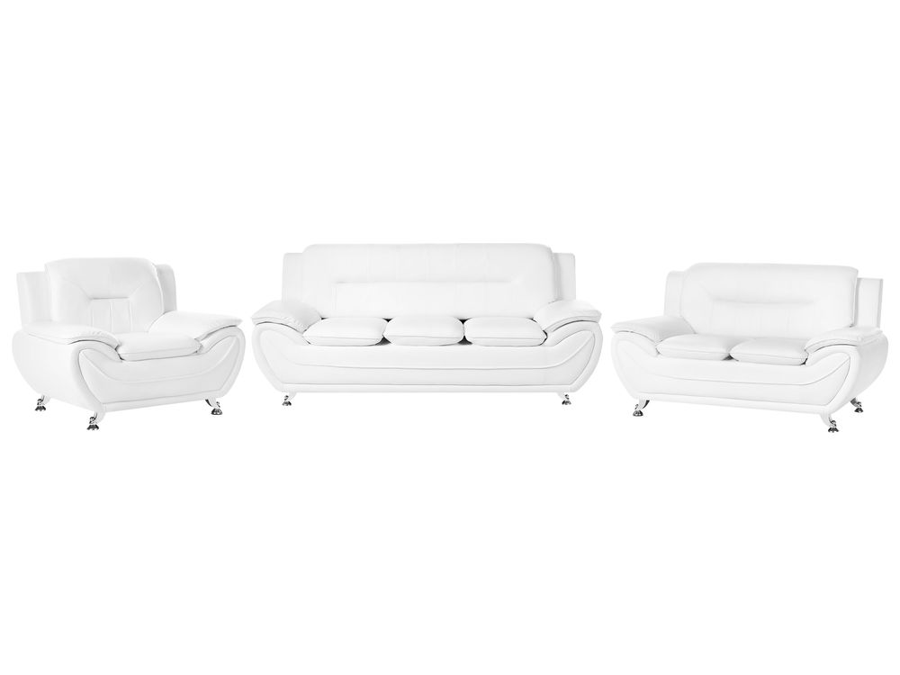 Set da salotto 6 posti LEIRA Pelle sintetica Bianco