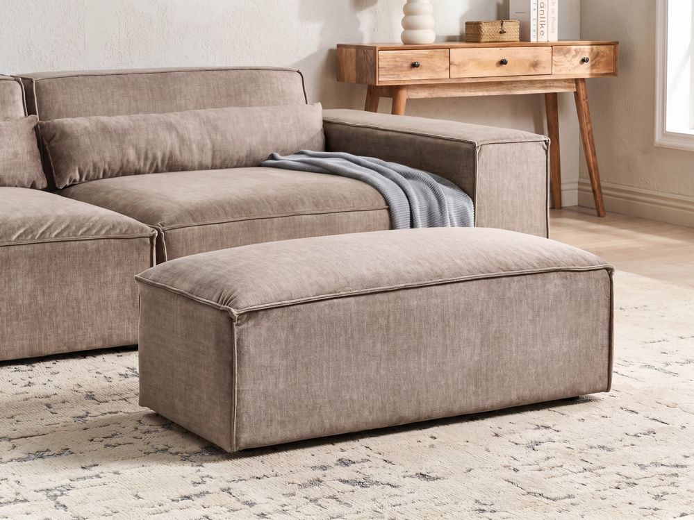 Otomana HELLNAR Tela Marrón claro