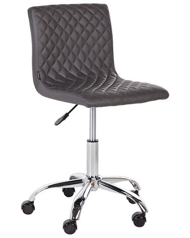 Faux Leather Desk Chair Dark Grey ORLANDO