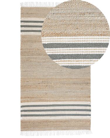 Jutový koberec 80 x 150 cm béžová/sivá MIRZA