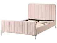 Bed Velvet LUNAN 120 x 200 cm (EU Small Double) Pastel Pink_1025713