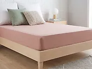 Fitted Sheet HOFUF 140 x 200 cm Cotton Beige_1178316