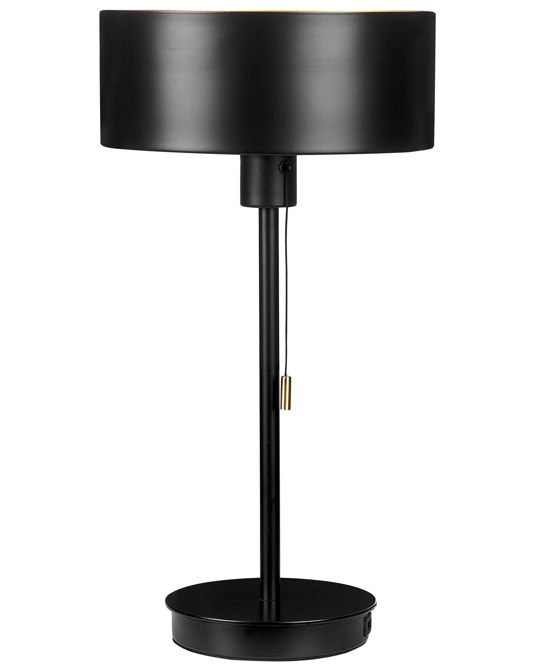 Bordlampe med USB-utgang metall svart ARIPO_851355
