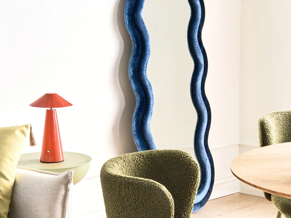 Wall Mirror LACS 57 cm 160 cm Velvet Blue_1008526