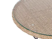 Bistro Set with Cushions TROPEA II PE Rattan Natural_812337