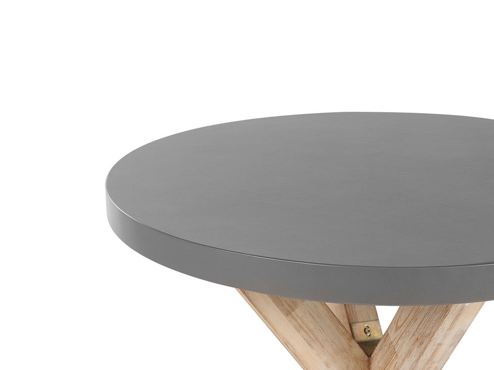 Round Concrete Garden Dining Table 90 cm Grey OLBIA Beliani