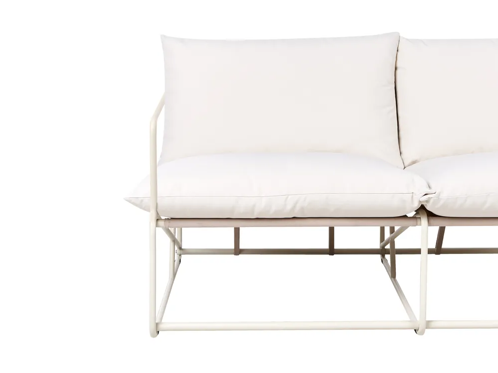 Garden Sofa Set 4 Seater PONTE Metal Light Beige_1013456