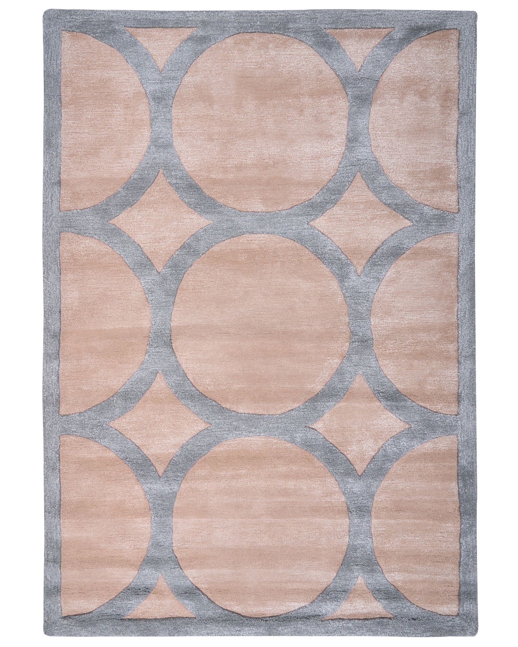 Viskózový koberec 160 x 230 cm béžová a sivá MALAN_904118