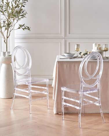 Set of 2 Dining Chairs Transparent MIDWAY