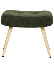 Poltrona Wingback VEJLE con poggiapiedi Bouclé Verde scuro_901580