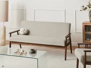 Living Room Set 6 Seater ESRUM Fabric Dark Brown/ Grey_1023020