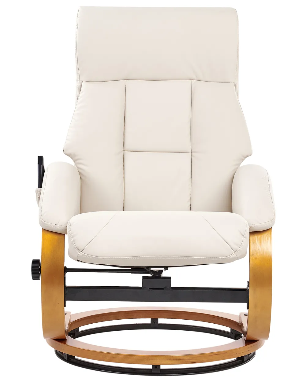Poltrona massaggiante FORCE con poggiapiedi Pelle sintetica Beige chiaro_965018